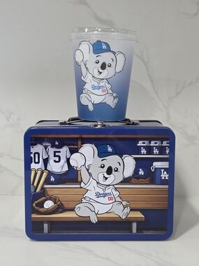LA DODGERS Koala Lunchbox and A Plastic Cup Set